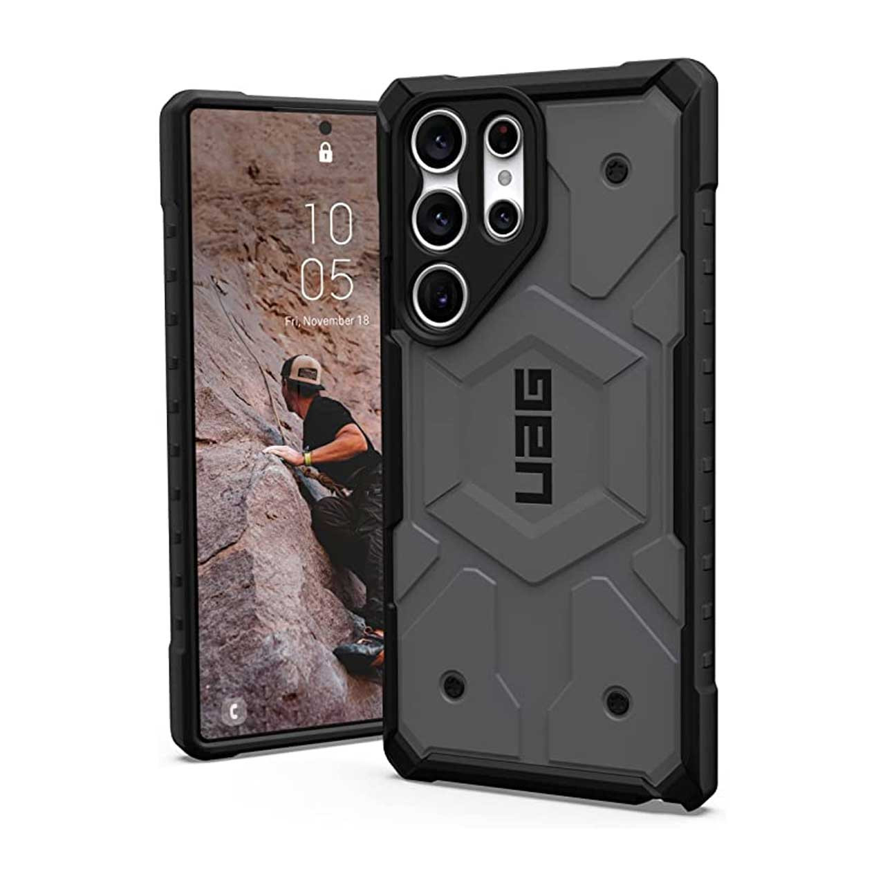 قاب ضد ضربه مدل UAG Pathfinder طرح چریکی سامسونگ Galaxy S23 Ultra با مگ سیف