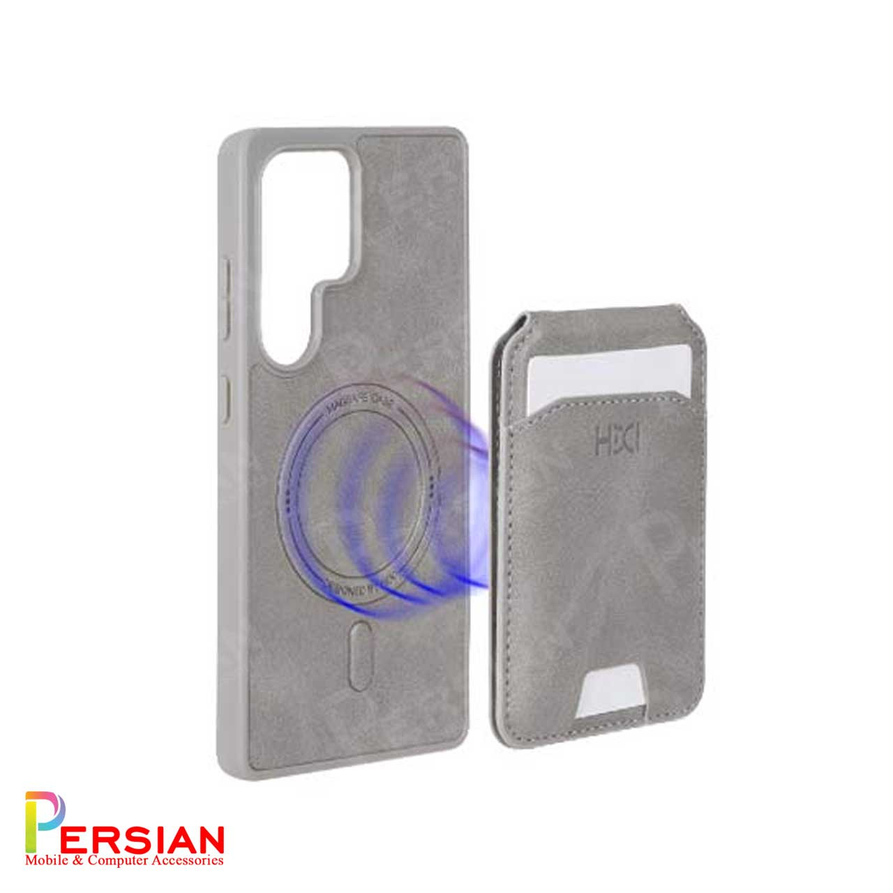 قاب اورجینال HDD چرمی Magsafe با ست جاکارتی مگنتی Samsung Galaxy S25 Ultra