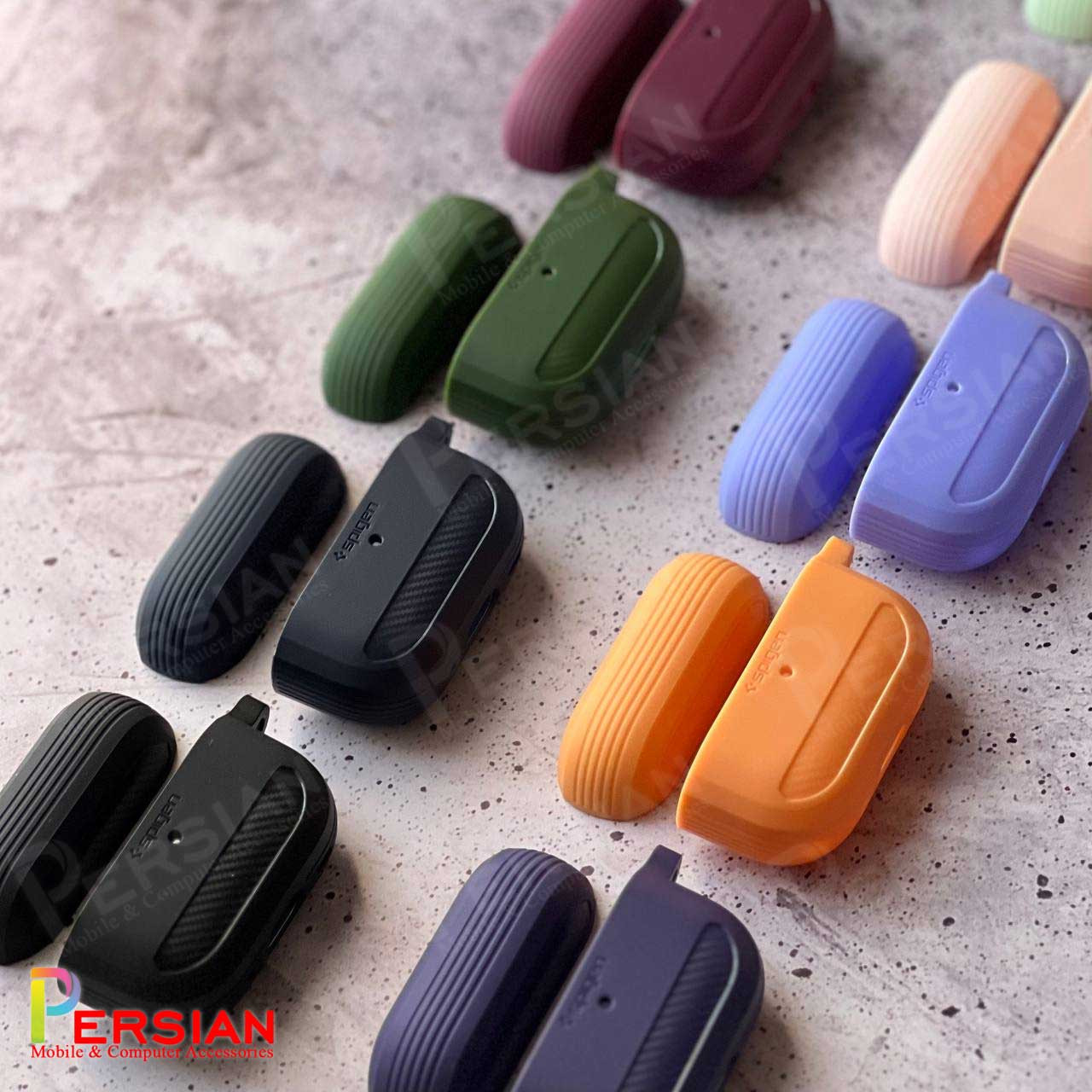 کاور ایرپادز 1 - 2 برند اسپیگن مدل Spigen Rugged Armor case Airpods  1 - 2