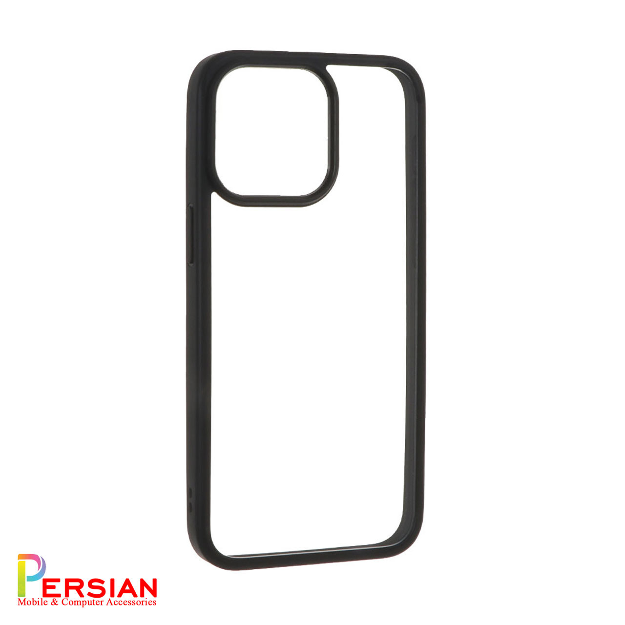 قاب گوشی آیفون 15 پرومکس دور مشکی پشت شفاف برند اسپیگن Spigen Ultra Hybrid Case iPhone 15 Pro Max