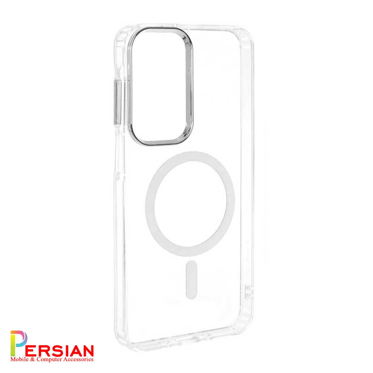 قاب شفاف گوشی سامسونگ A26 برند بلکین با مگ سیف و دکمه و رینگ متال Belkin For Samsung A26