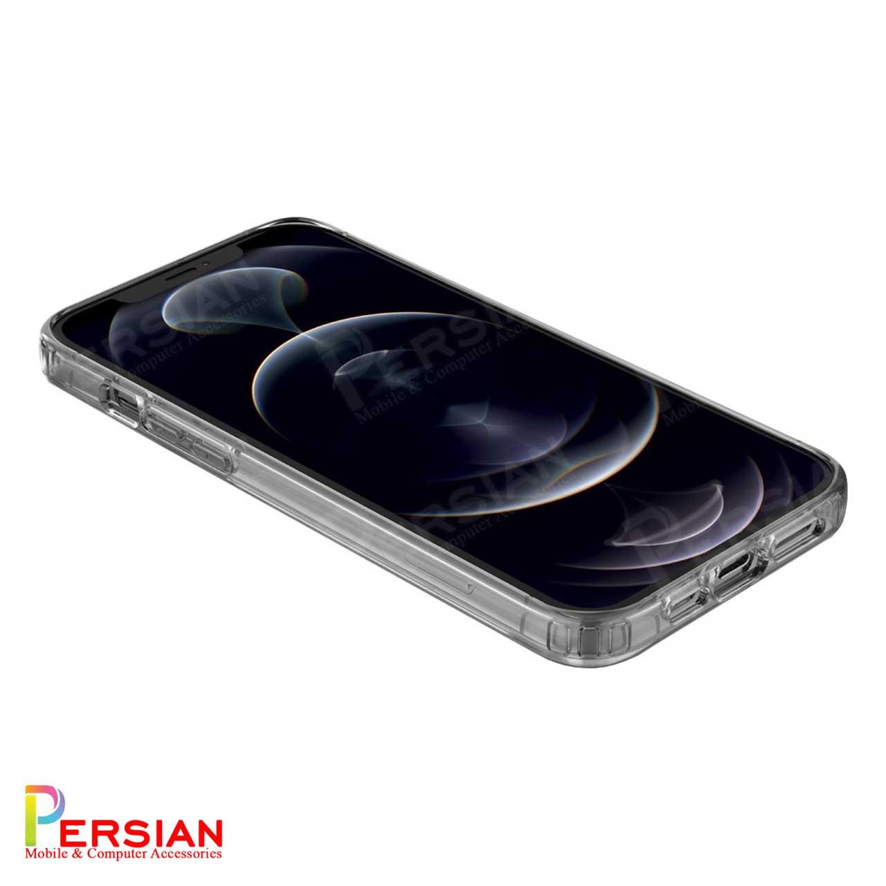 قاب شفاف گوشی آیفون 15 پرومکس برند بلکین با مگ سیف و دکمه و رینگ متال Belkin For IPhone 15 Pro Max