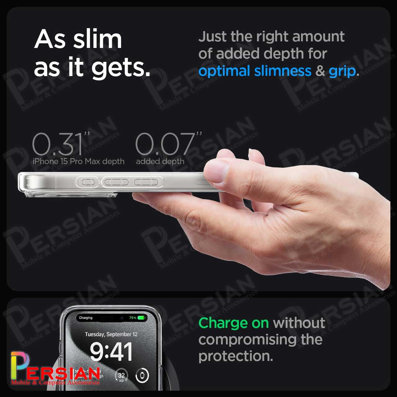 قاب آیفون 15 پرو مکس اسپیگن Spigen Ultra Hybrid Zero One (MagFit) for iPhone 15 Pro Max