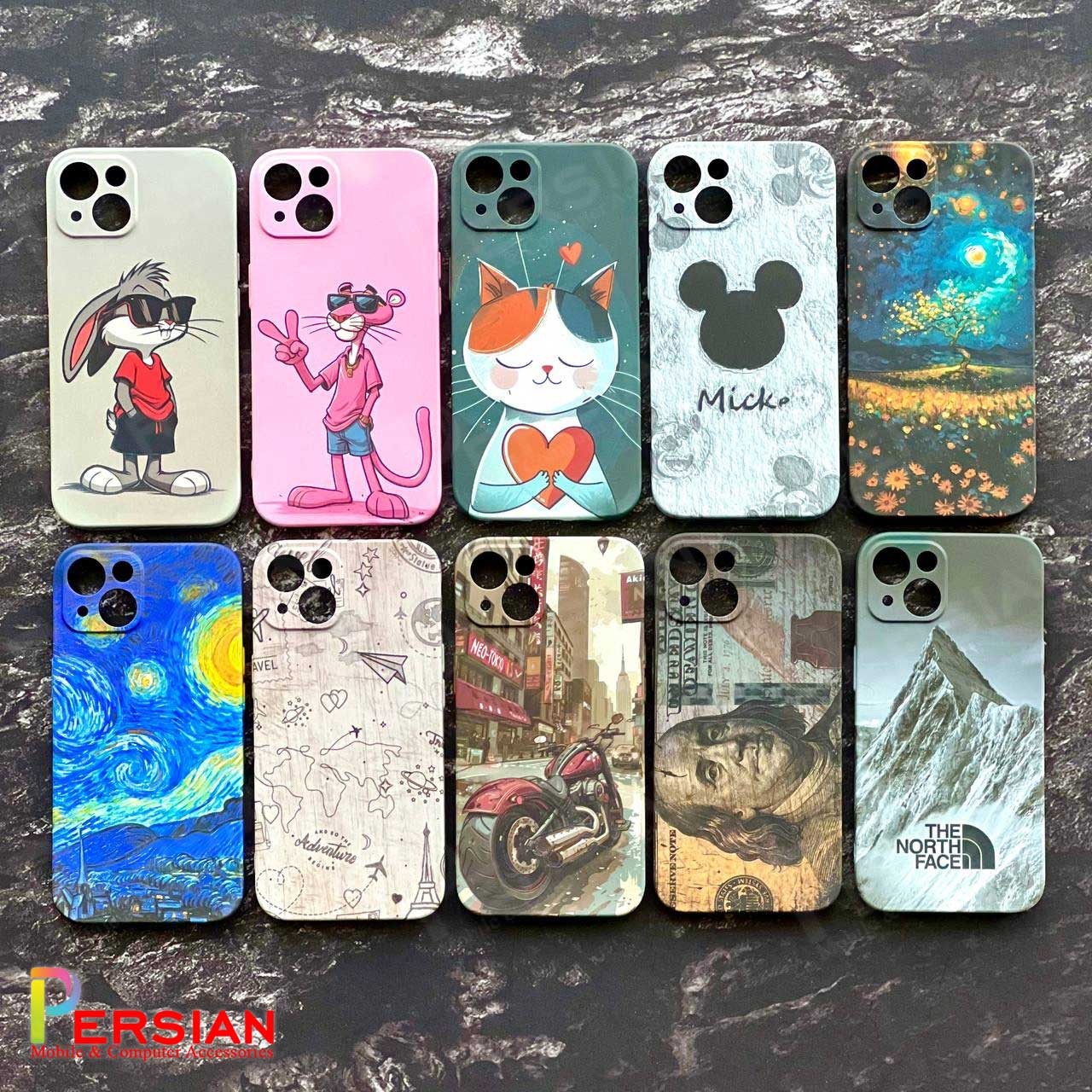 قاب طرحدار و شب رنگ آیفون 13 طرح موتورIPhone 13