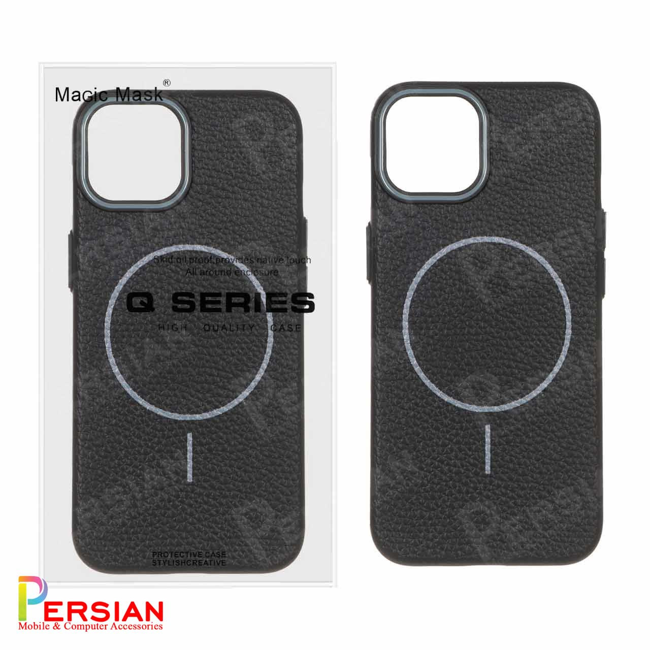 قاب گوشی آیفون 13 پرو چرمی نرم برند مجیک ماسک با مگ سیف Leather Soft iPhone 13 Pro