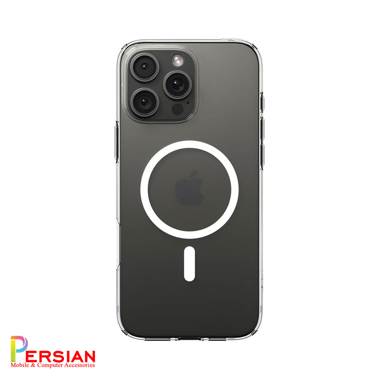 قاب گوشی آیفون ۱6 پرومکس تمام شفاف با مگ سیف برند اسپیگن Spigen Ultra Hybrid (MagFit)Case iPhone 16 Pro Max