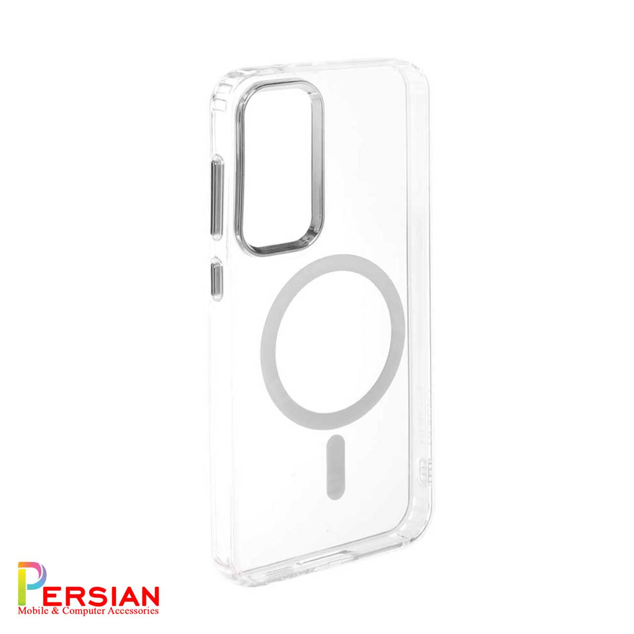 قاب شفاف گوشی سامسونگ S23 FE برند بلکین با مگ سیف و دکمه و رینگ متال Belkin For Samsung S23 FE
