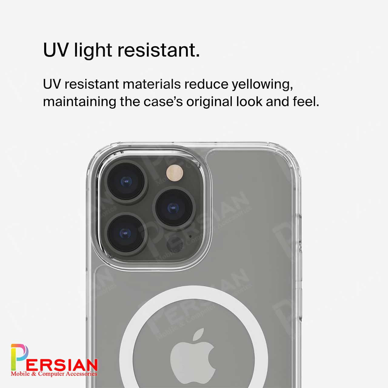 قاب شفاف گوشی آیفون 17 پرومکس برند بلکین با مگ سیف و دکمه و رینگ متال Belkin For IPhone 17 Pro Max