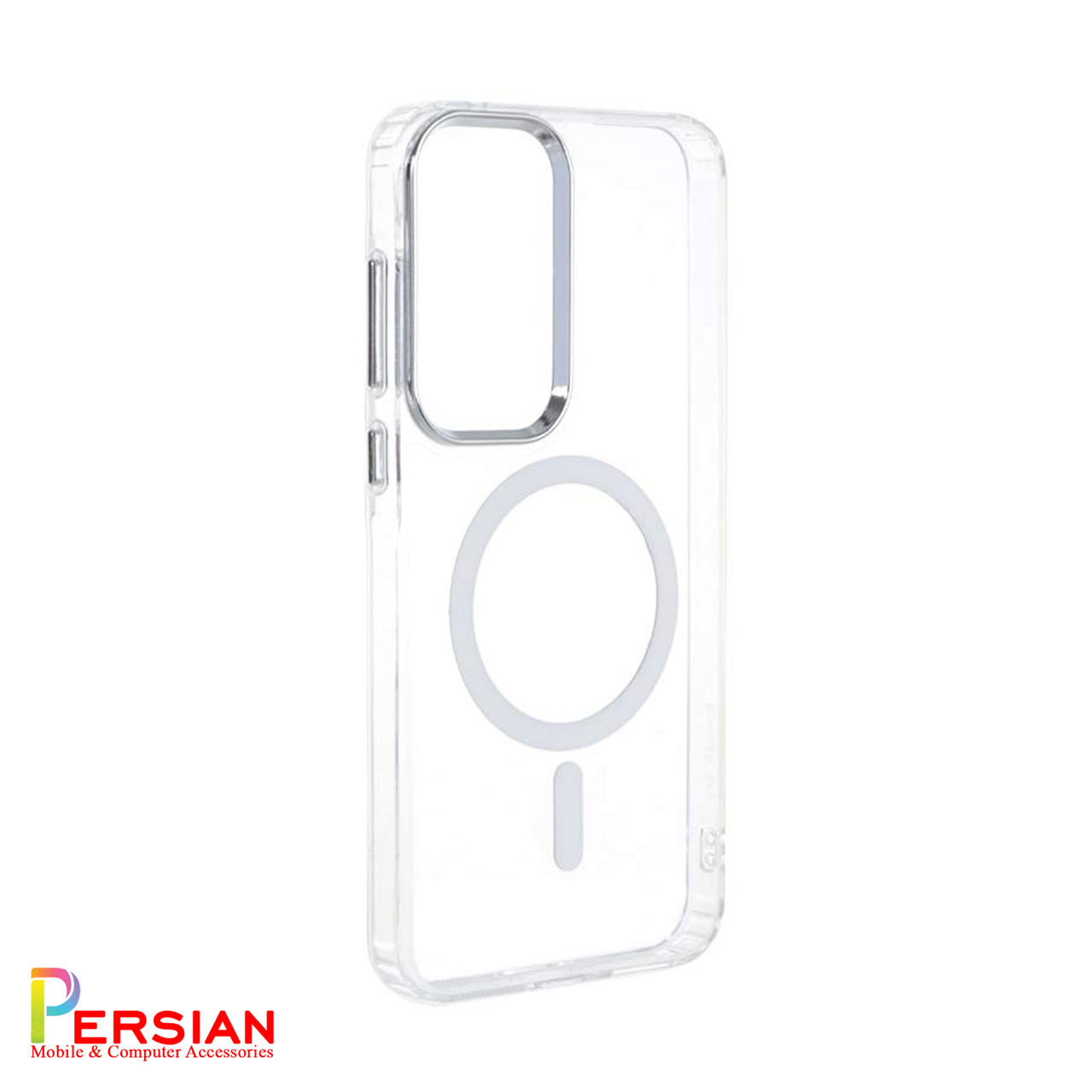 قاب شفاف گوشی سامسونگ A55 برند بلکین با مگ سیف و دکمه و رینگ متال Belkin For Samsung A55