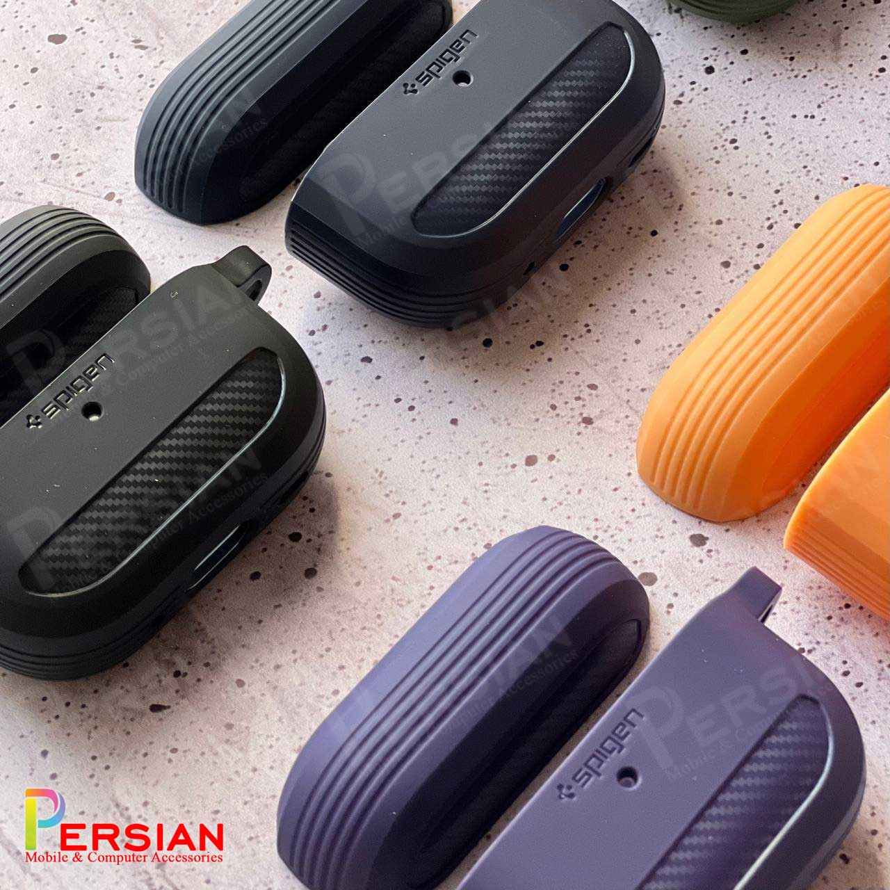 کاور ایرپاد ۳ برند اسپیگن مدل Spigen Rugged Armor case Airpods 2021