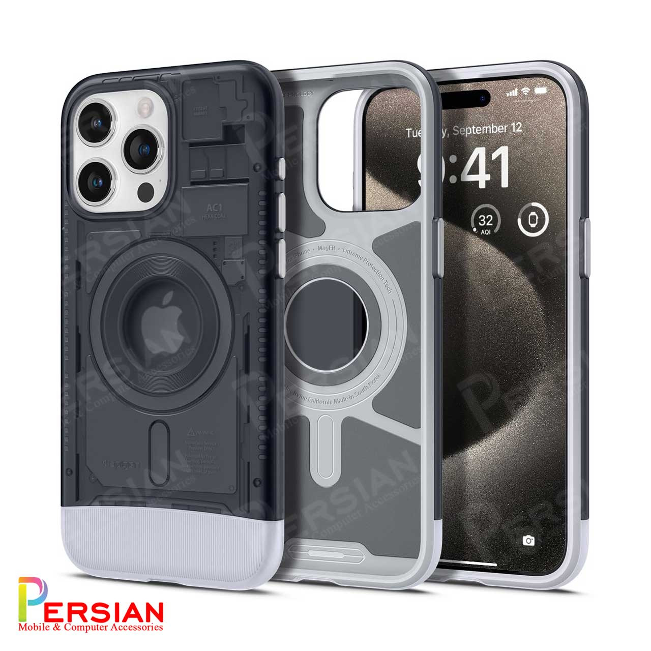 قاب آیفون 15 پرومکس طرح کلاسیک C1 اسپیگن Spigen Classic C1 IPhone 15 Pro Max