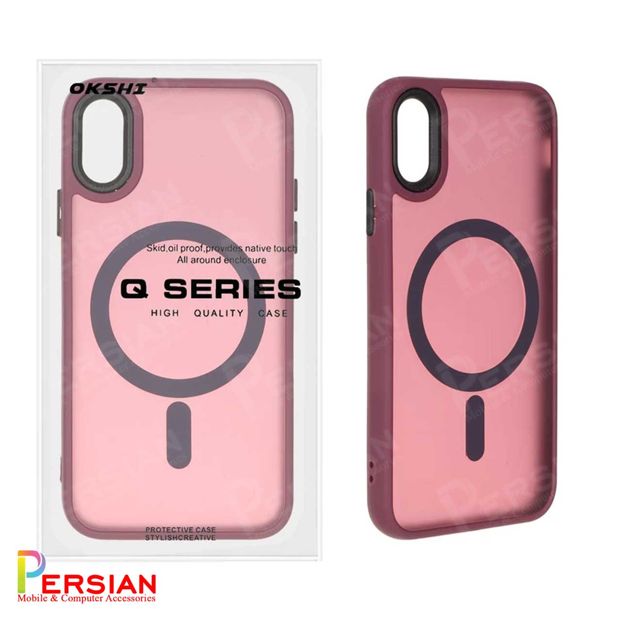 قاب گوشی آیفون X پشت مات لنز برجسته مگ سیف مجیک ماسک Magic Mask MagSafe Matte Case iPhone X