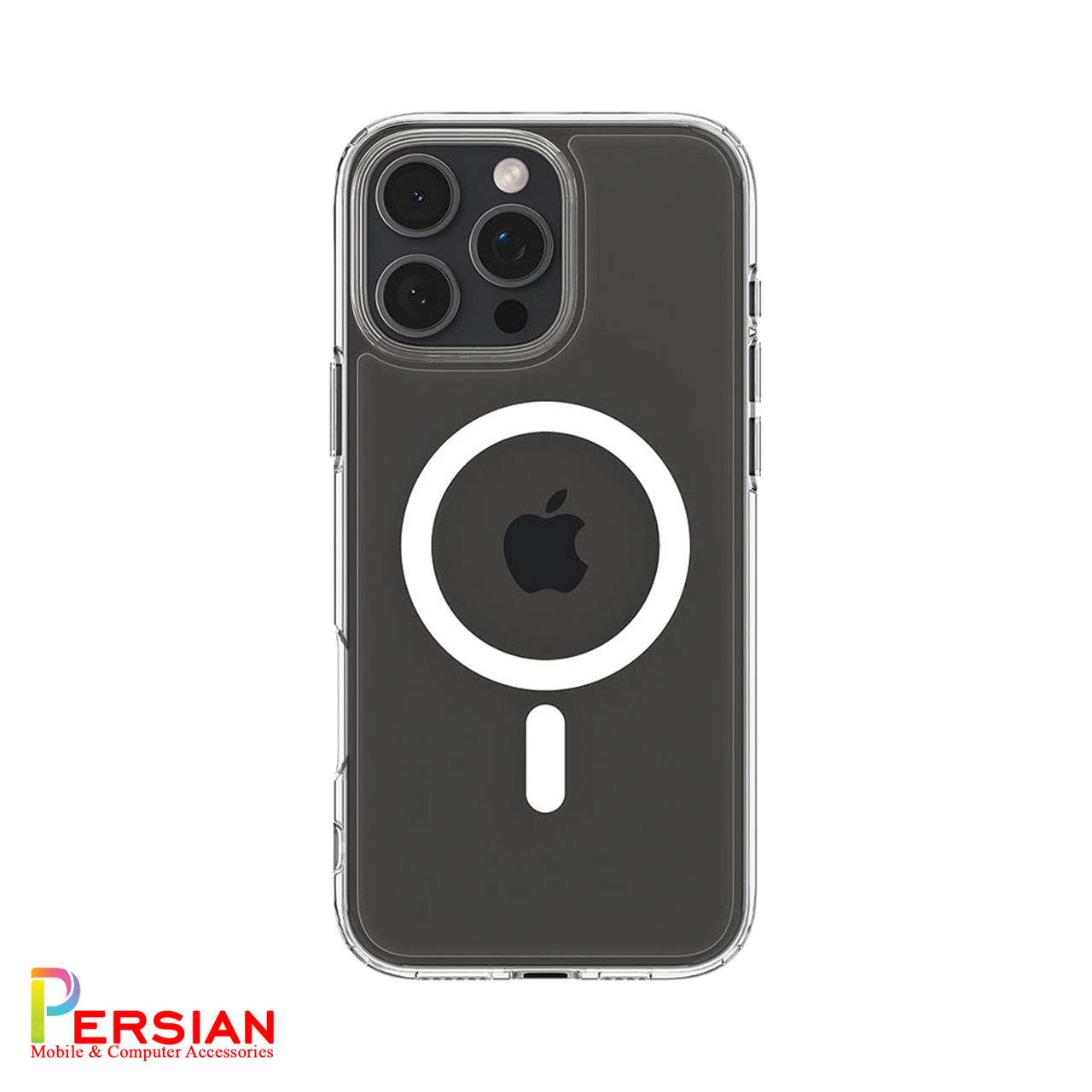 قاب گوشی آیفون ۱6 پرو تمام شفاف با مگ سیف برند اسپیگن Spigen Ultra Hybrid (MagFit)Case iPhone 16 Pro