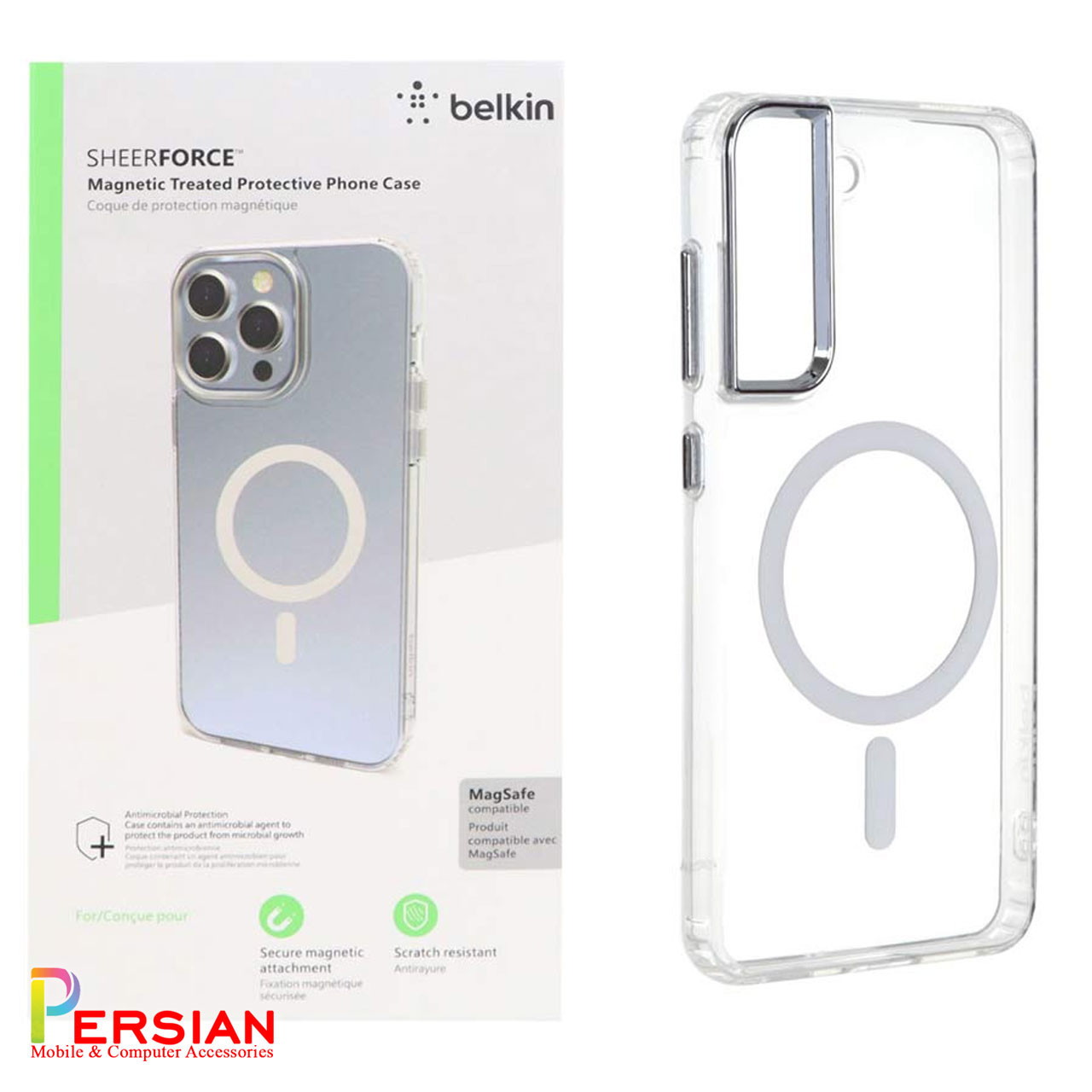 قاب شفاف گوشی سامسونگ S21 FE با مگ سیف برند مجیک ماسک Clear Case For Samsung S21 FE