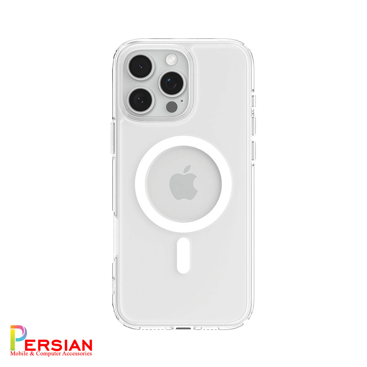 قاب گوشی آیفون ۱6 پرو تمام شفاف با مگ سیف برند اسپیگن Spigen Ultra Hybrid (MagFit)Case iPhone 16 Pro