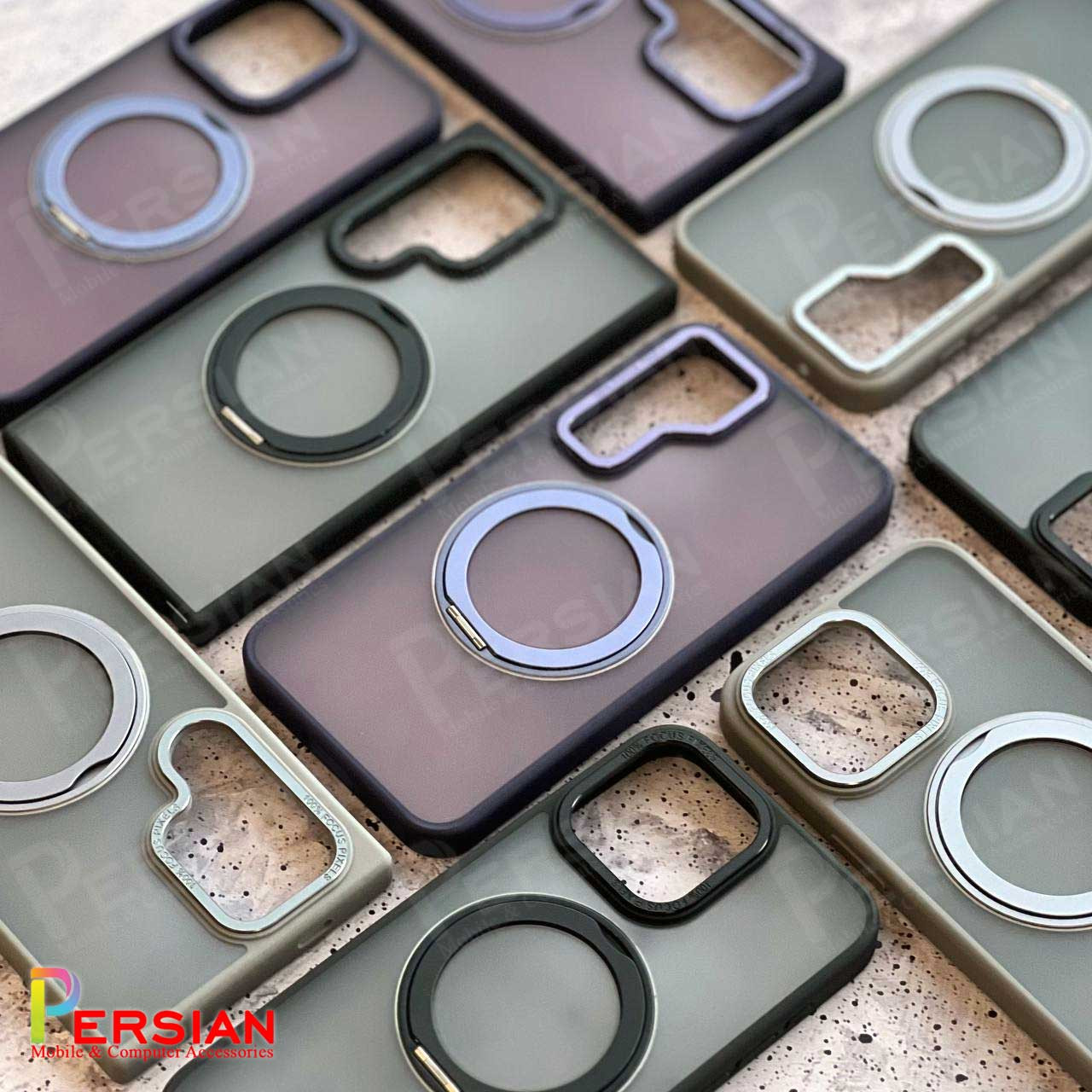 قاب آیفون 16 پرو مات مگ سیف دار و استندشو برند مجیک ماسک MagicMask IPhonw 16 Pro