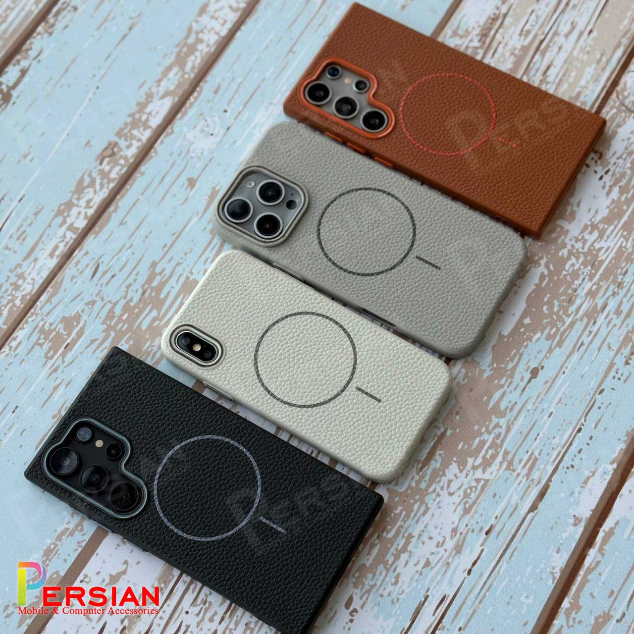 قاب گوشی آیفون 12 , 12 پرو چرمی نرم برند مجیک ماسک با مگ سیف Leather Soft iPhone 12 / 12 Pro
