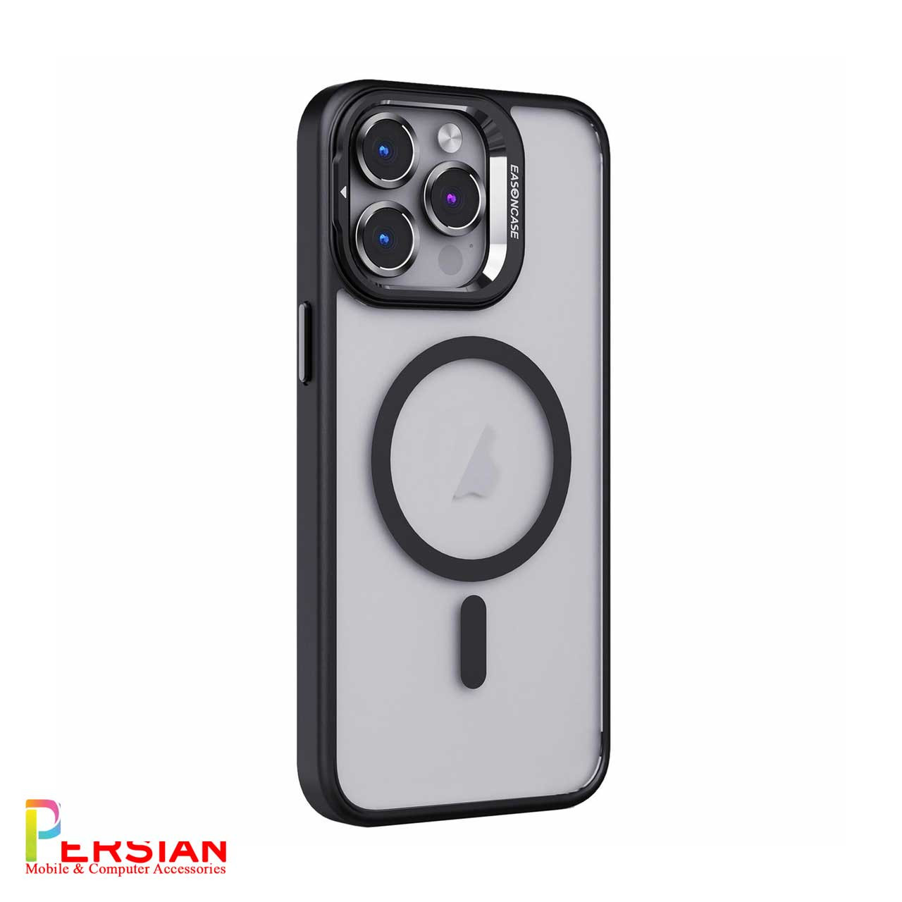 قاب آیفون 15 پرو شفاف استند شو ایسون کیس با مگ سیف ومحافظ لنز رینگی Eason Case IPhone 15 Pro