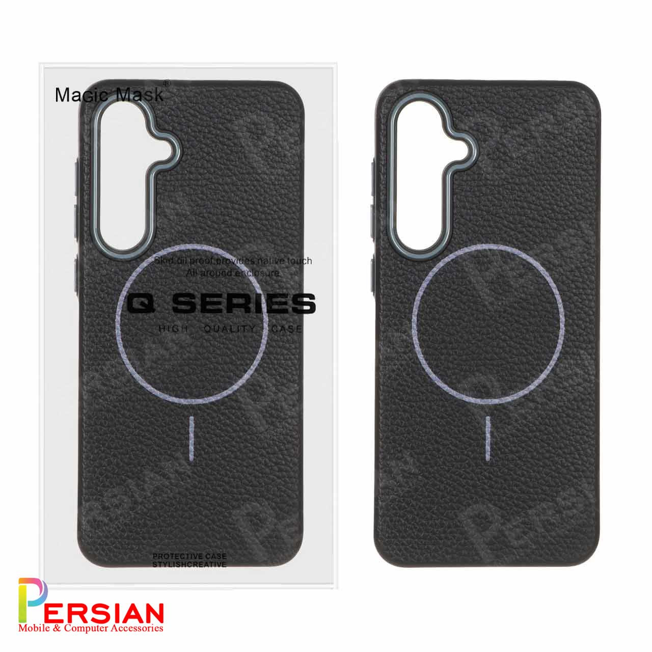 قاب گوشی سامسونگ اس 24 اف ای چرمی نرم برند مجیک ماسک با مگ سیف Leather Soft Samsung S24 FE
