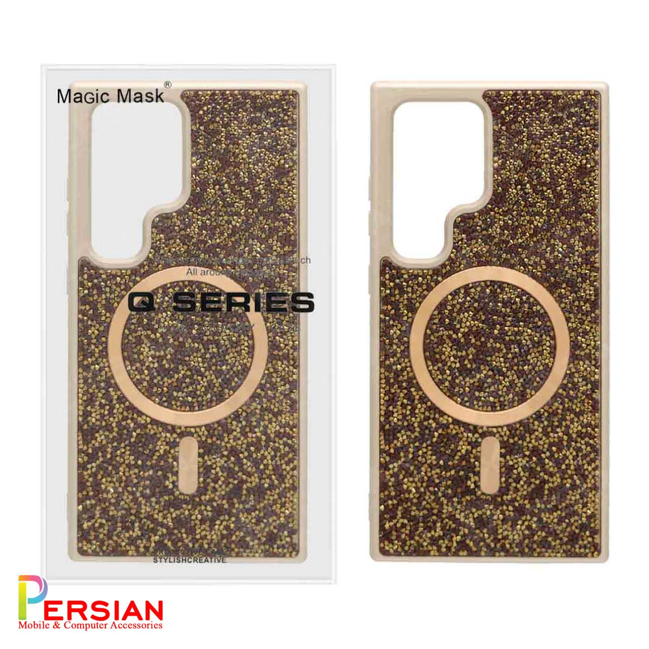 قاب سامسونگ اس 24 الترا طرح Diamond برند مجیک ماسک با مگ سیف Magic Mask Samsung S24 Ultra Magsafe