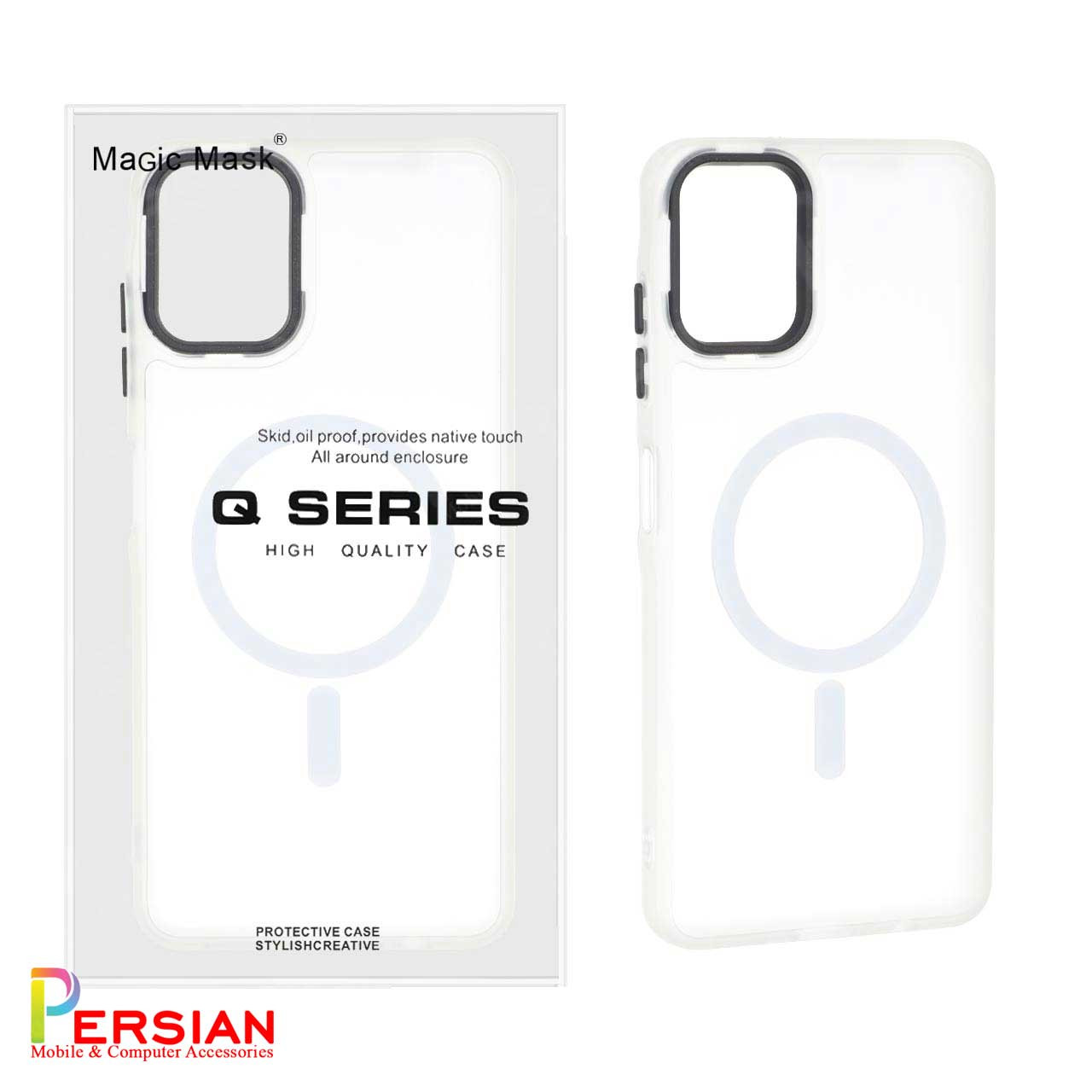 قاب گوشی سامسونگ A07 پشت مات لنز برجسته مگ سیف مجیک ماسک Magic Mask MagSafe Matte Case Samsung A07