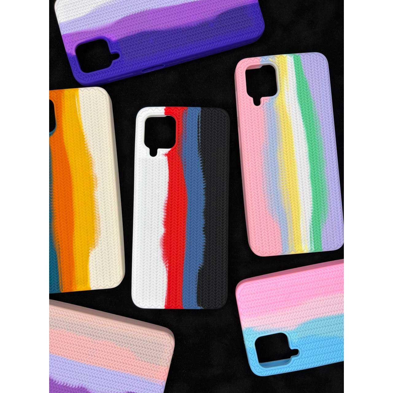 قاب سیلیکونی طرح بافت رنگین کمانی سامسونگ Galaxy A02s - A03s
