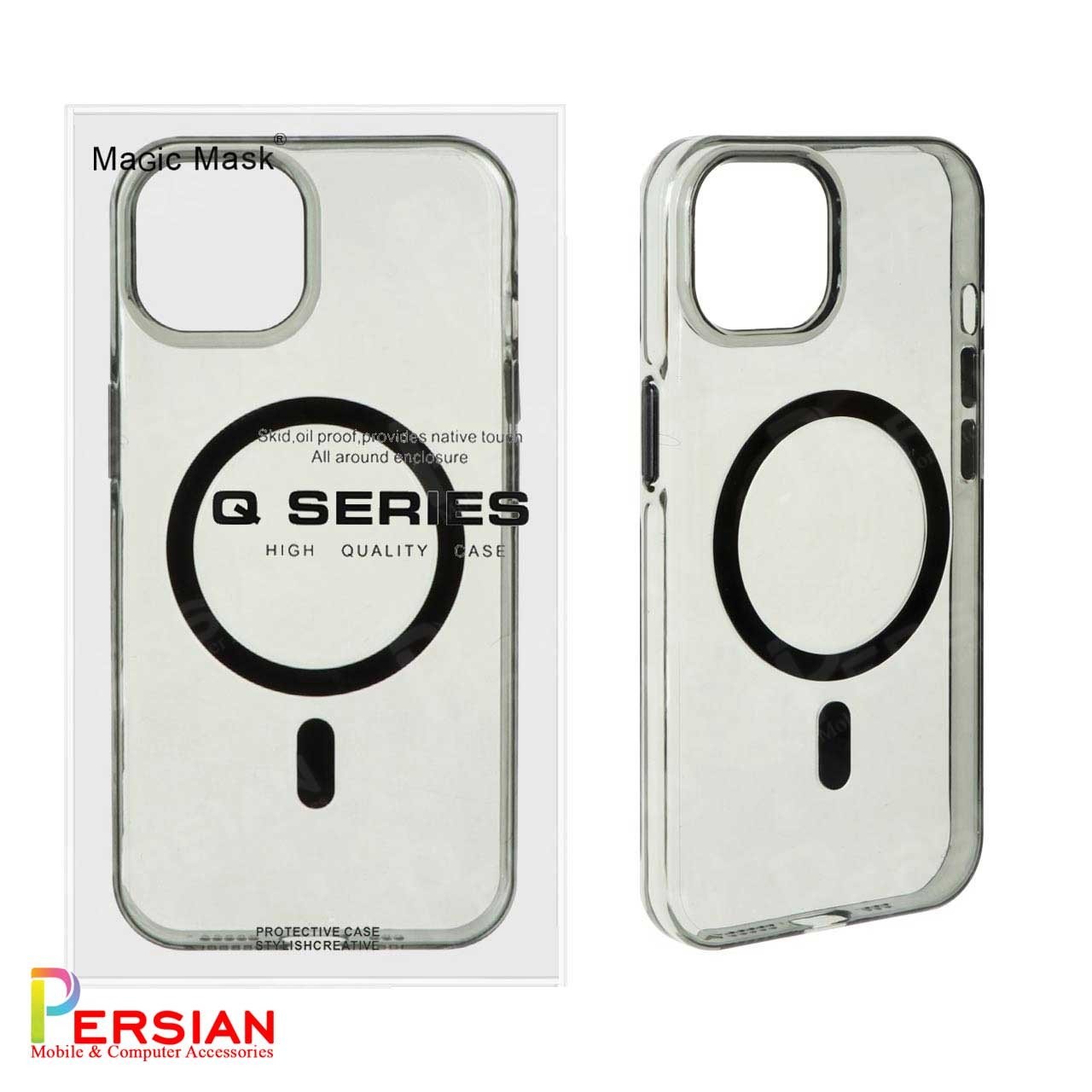 قاب گوشی آیفون 13 تمام شفاف PC با مگ سیف مدل آیرون مجیک Magic Mask Iron Magic iPhone 13