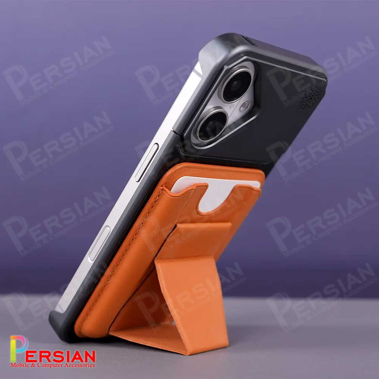 کیف جاکارتی ( ولت ) چرمی مگ سیف و استند شو