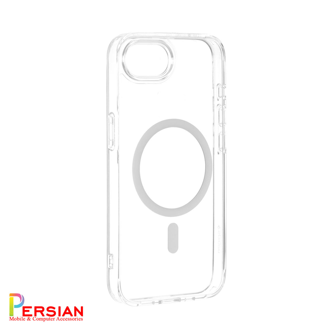 قاب گوشی آیفون ۱6e تمام شفاف با مگ سیف برند اسپیگن Spigen Ultra Hybrid (MagFit)Case iPhone ۱6e