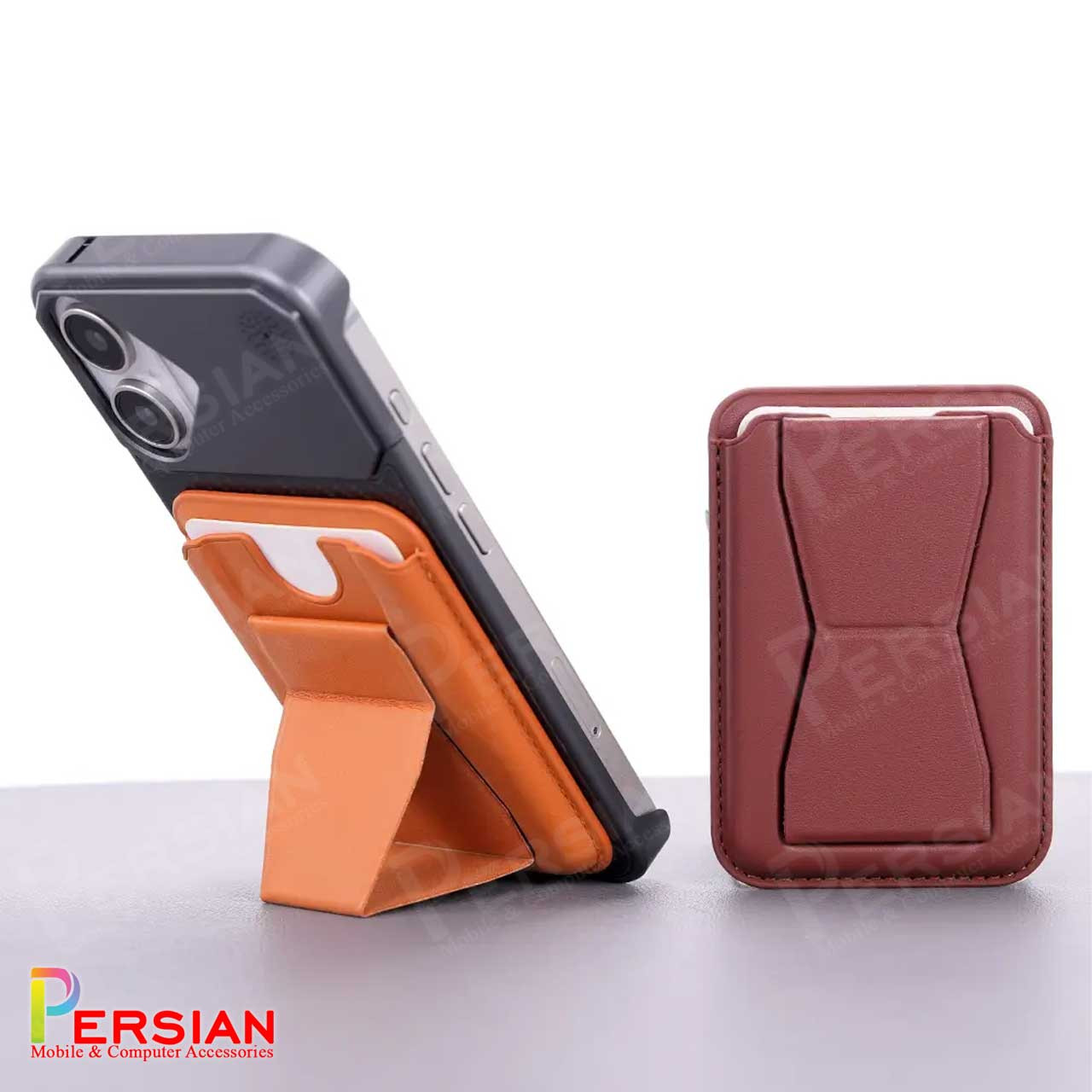 کیف جاکارتی ( ولت ) چرمی مگ سیف و استند شو