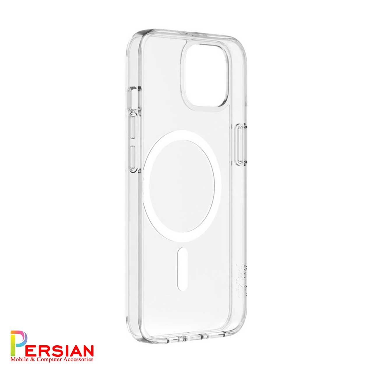 قاب شفاف گوشی آیفون 15 پرومکس برند بلکین با مگ سیف و دکمه و رینگ متال Belkin For IPhone 15 Pro Max