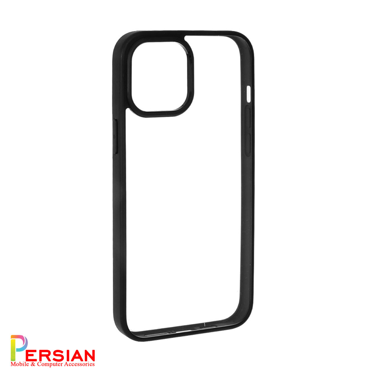 قاب آیفون 12 برند اسپیگن شفاف دور رنگی با محافظ اسپیکر Spigen Ultra Hybrid iPhone 12