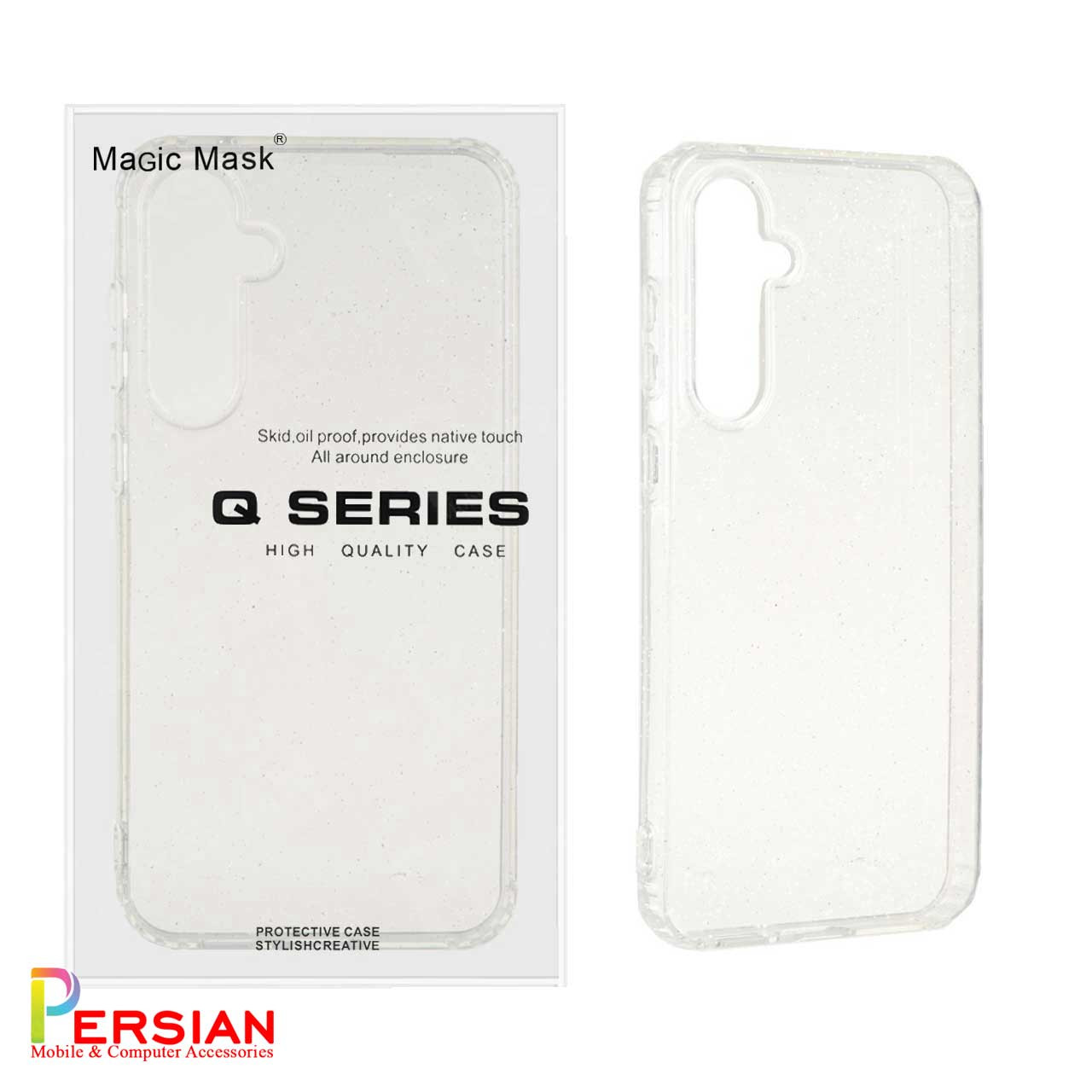 قاب شفاف شاین اکلیلی سامسونگ A16 برند مجیک ماسک MagicMask Sparkle Samsung A16