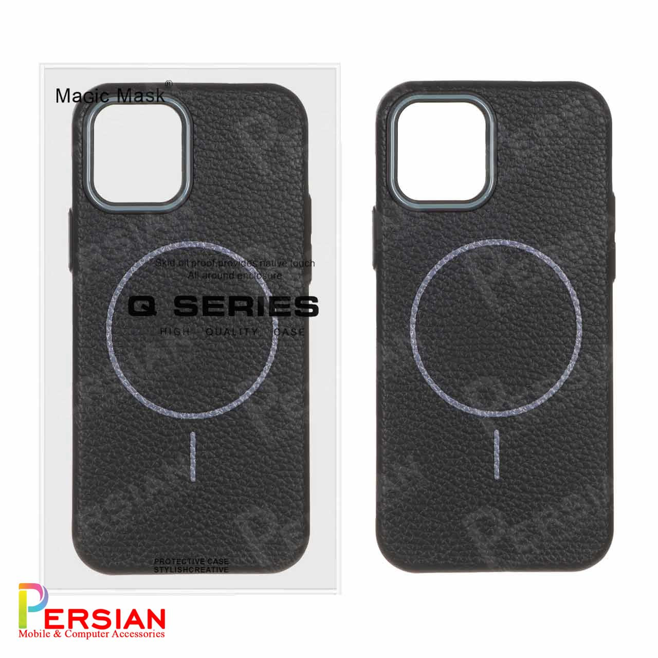 قاب گوشی آیفون 12 , 12 پرو چرمی نرم برند مجیک ماسک با مگ سیف Leather Soft iPhone 12 / 12 Pro