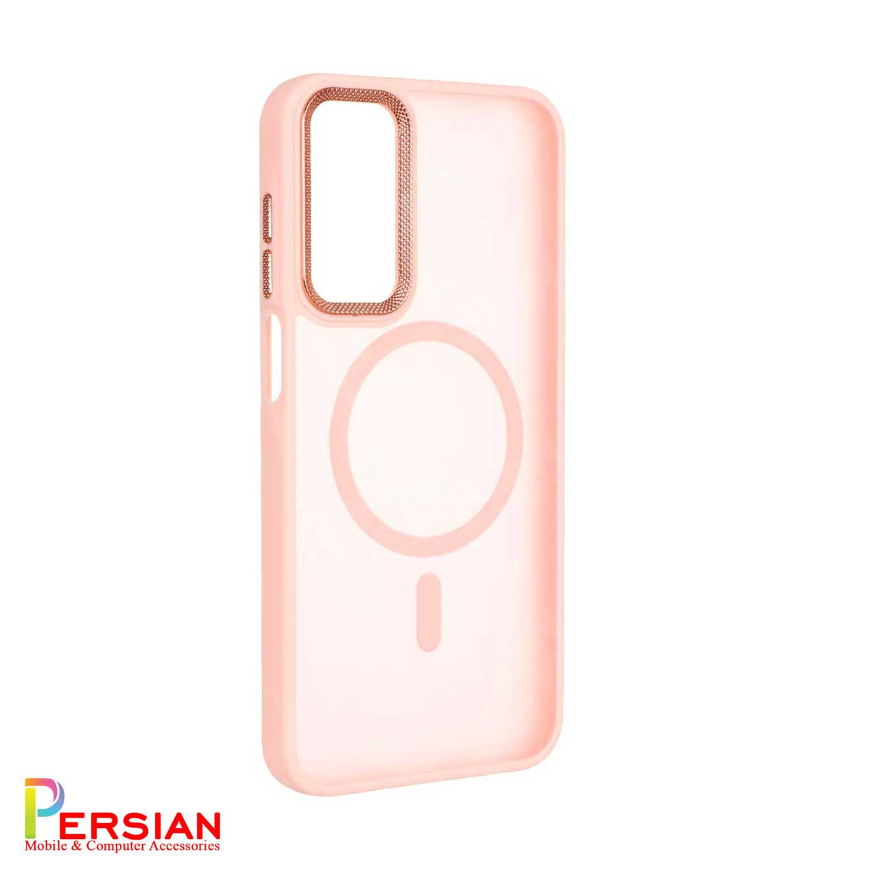 قاب گوشی سامسونگ A15 مات مگ سیف دار با لنز برجسته طرح کربن STYLISH PREMIUM Samsung A15