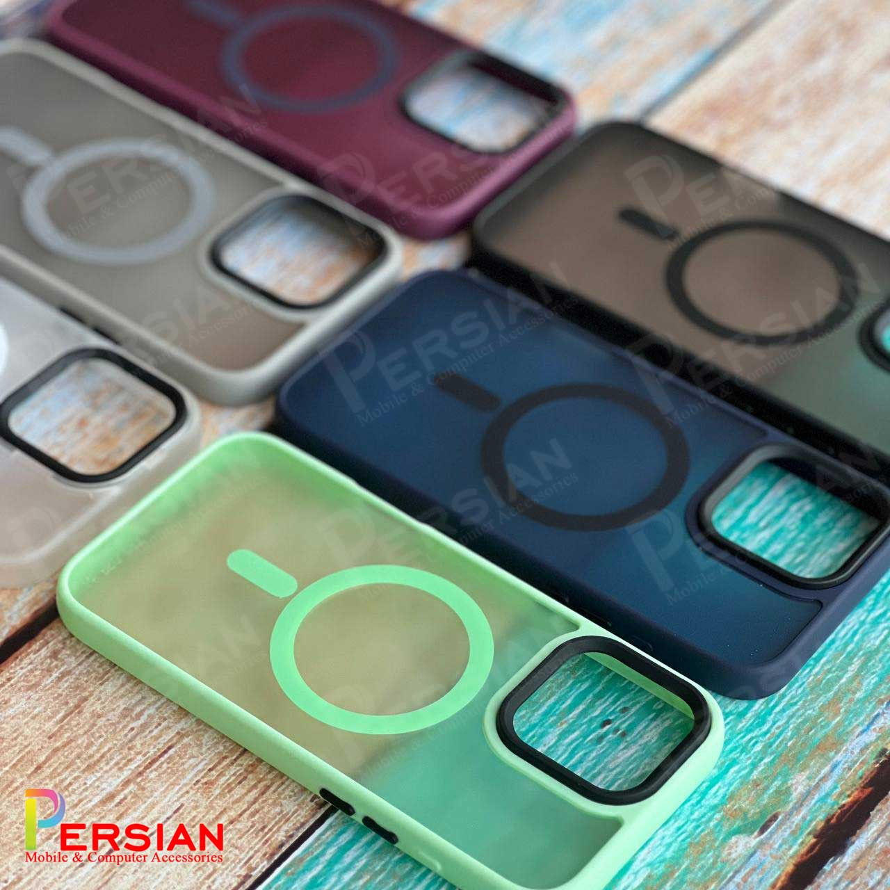 قاب گوشی آیفون 16 پرومکس پشت مات لنز برجسته مگ سیف مجیک ماسک Magic Mask MagSafe Matte Case iPhone 16 Pro Max