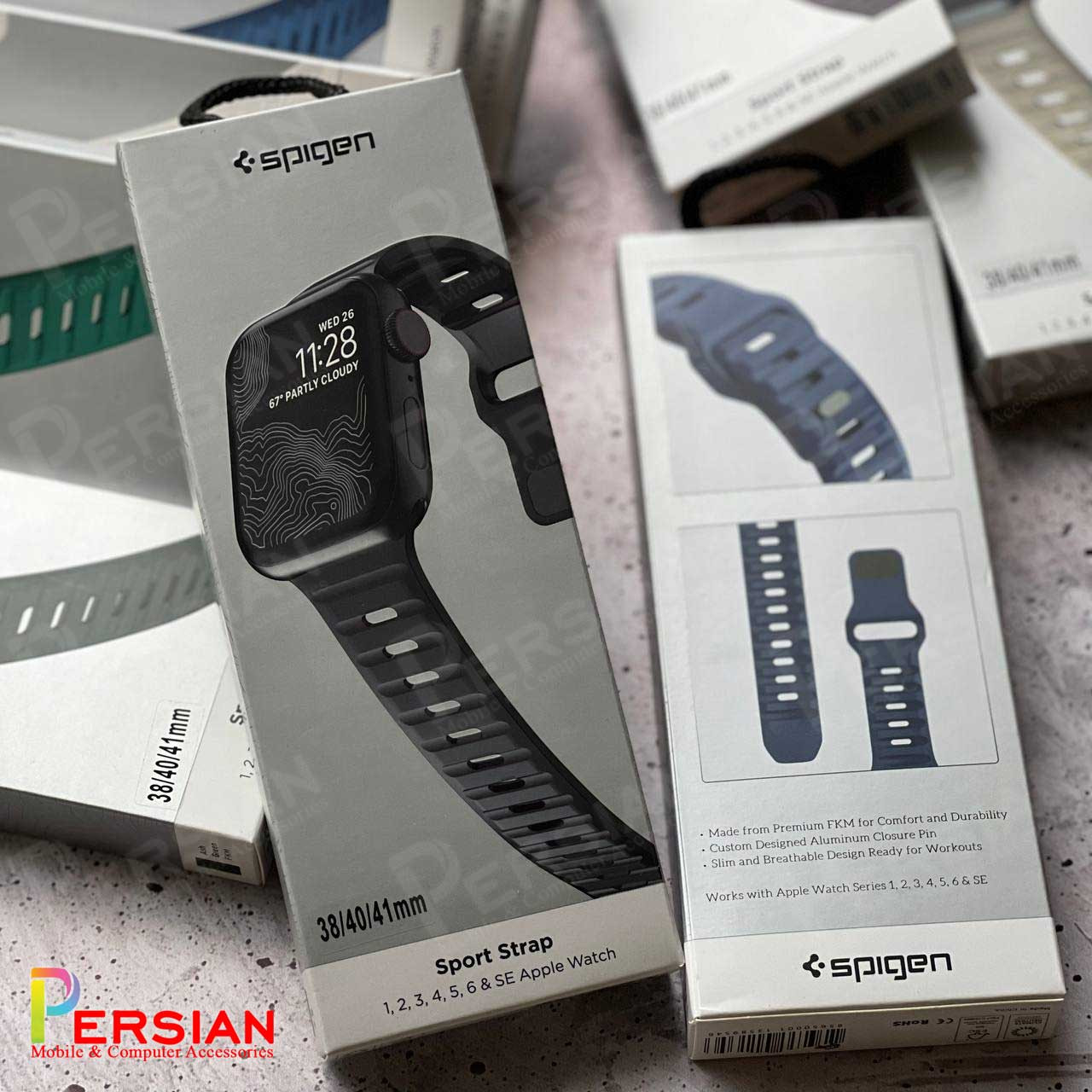 بند اسپرت اپل واچ برند اسپیگن Original Apple Watch Spigen Sport Strap Size 38/40/41mm