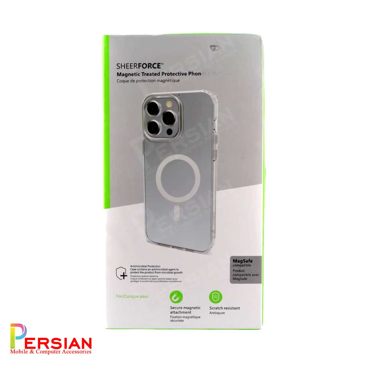 قاب شفاف گوشی آیفون 16 برند بلکین با مگ سیف و دکمه و رینگ متال Belkin For IPhone 16