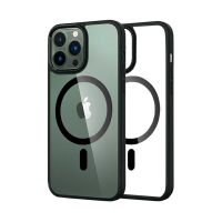 قاب آیفون 12 پرو مکس برند اسپیگن شفاف دور رنگی با مگ سیف و محافظ اسپیکر Spigen Ultra Hybrid (MagFit) iPhone 12 Pro Max