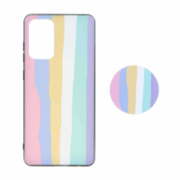 قاب آیفون فانتزی طرح دار برجسته با پاپ سوکت دار - طرح پاستیلی