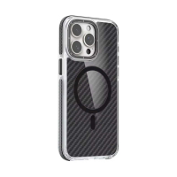 قاب مگ سیف دار گوشی آیفون 13 پرومکس طرح کربن برند مجیک با لنز و دکمه متال Magic Carbon Metal Magsafe iPhone 13 Pro Max