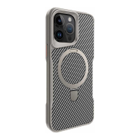 قاب گوشی آیفون 16 پرو طرح فیبر کربن مگ سیف استند شو برند مجیک ماسک Fiber Carbon Magic Mask Case iPhone 16 Pro