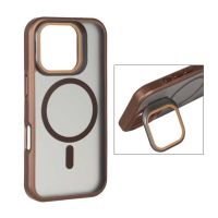 قاب گوشی آیفون 16 پرومکس مات لنز شیشه ای استند شو با مگ سیف مجیک ماسک